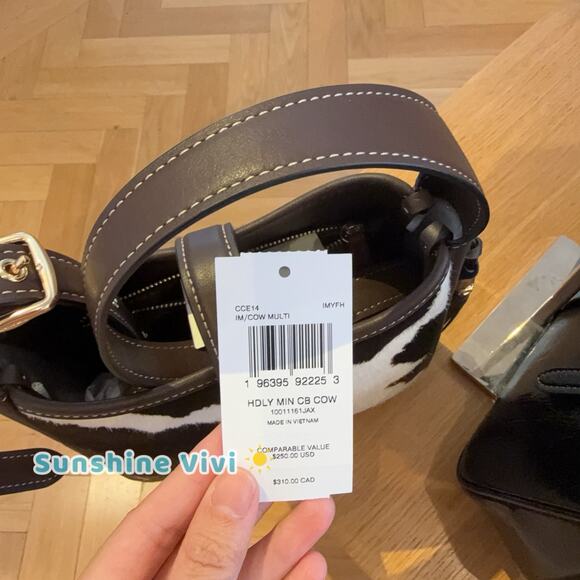 NWT Coach Hadley Mini Crossbody Bag With Cow Print And Tassel CCE14 - Picture 6 of 12